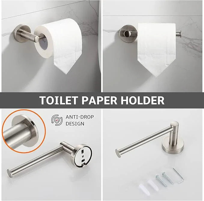 BGL Bathroom Accessory Set Brushed Nickel 4-Pieces Bathroom Towel Rack 24 Inches Adjustable Bathroom Hardware Set - ModernBath