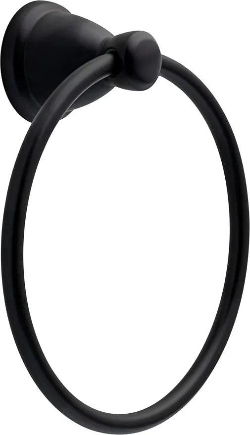 Franklin Brass Kinla 3-Piece Bathroom Set Matte Black 24" Towel Bar Rack, Toilet Paper Holder, Ring KIN3PC-MB - ModernBath
