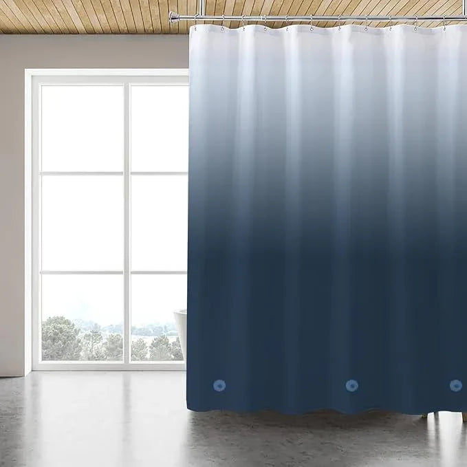 TIKABC Shower Curtain Liner, 4G PEVA Shower Liner, Plastic Waterproof Shower Curtains, with Grommet Holes and 3 Magnetic Weights(Gradient Dark Blue) - ModernBath