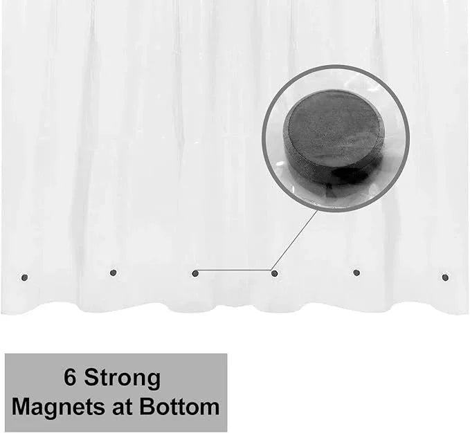 Barossa Design Extra-Long Shower Curtain with 84 inches Height (72x84),PEVA - Waterproof,Eco-Friendly, Non-Toxic, Odorless, PVC Free, Metal Grommets (Clear) - ModernBath