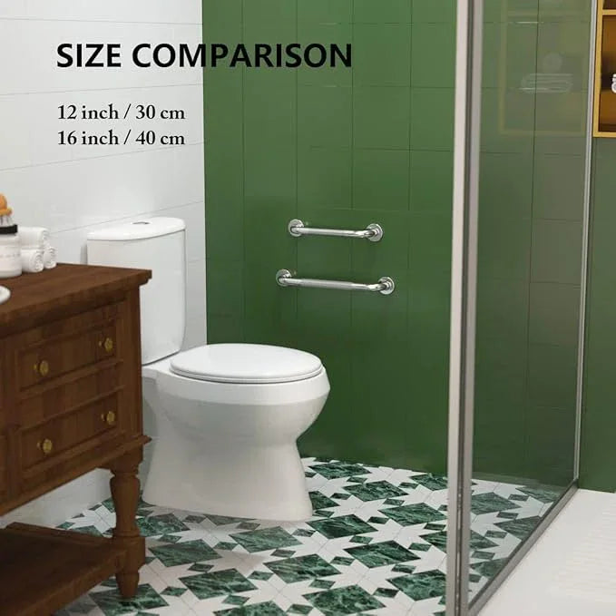 2 Pack 12 Inch Anti Slip Shower Grab Bar 1.25" Diameter,Munzong Stainless Steel Bathroom Grab Bar,Knurled Bathroom Balance Bar,Safety Handrail Support,Handicap Injury Elderly Senior Assist Bath Handle - ModernBath