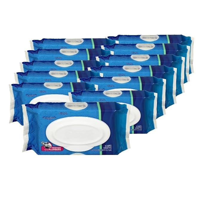Quality Assortment | Flushable Wipes: 14 Packs of 42-588 Cotonle Flushable Wet Wipes Plus 100 Prep Cleaning Wipes, Bulk Pack, Septic Safe, With Snap Close Resealable Top - ModernBath