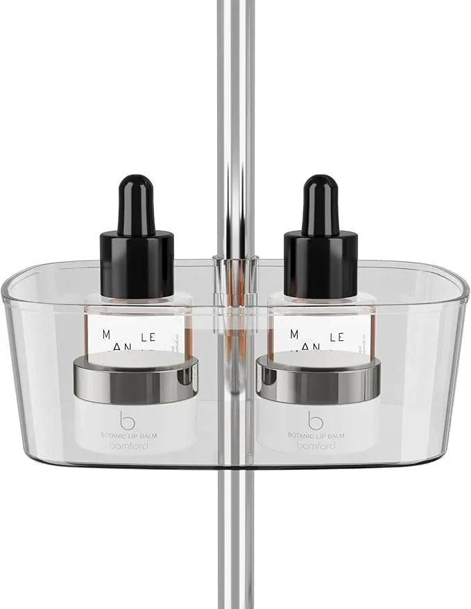 ACRYDECOR Clear Acrylic Makeup Organizer, Multi-Tier Cosmetic Storage Rack with Side Containers, Large Capacity Skincare Holder for Bathroom Counter, Vanity & Desk - ModernBath