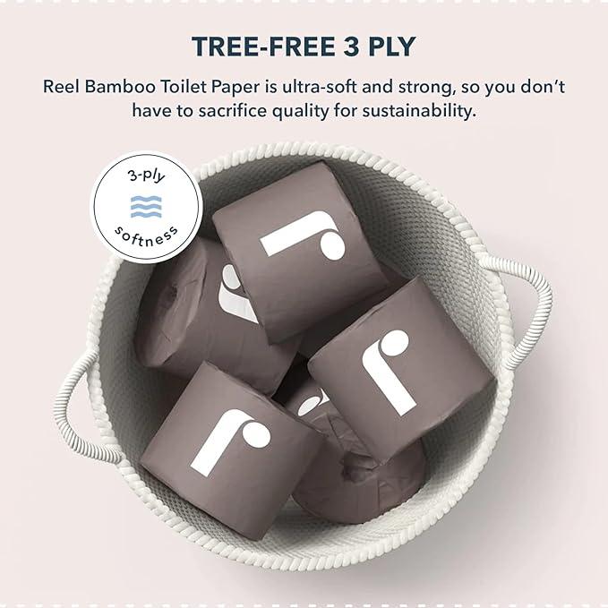 Bulk Reel Premium Toilet Paper - 2 Pack - 48 Rolls of Toilet Paper - 3-Ply Made From Tree-Free - Zero Plastic Packaging - ModernBath