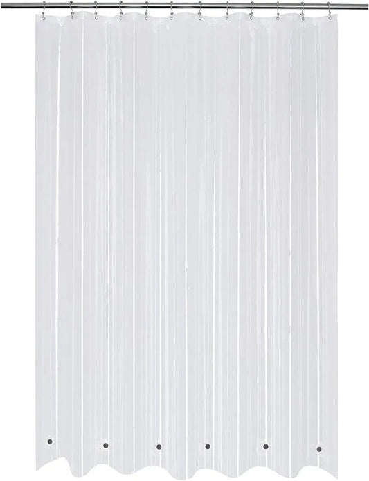 Mrs Awesome 72x96 Extra Long Shower Curtain Liner with 6 Magnets Clear PEVA Thick & Heavy Duty Plastic Shower Curtain for Bathroom, Waterproof, 72 x 96 inches, Clear - ModernBath