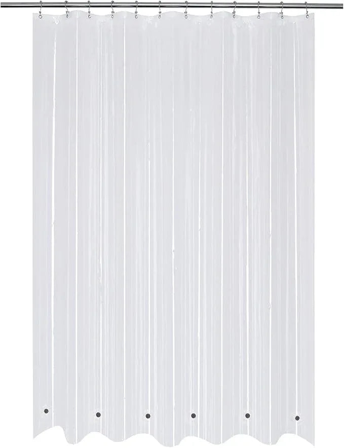 Mrs Awesome Extra Long Shower Curtain Liner with 6 Magnets 72 x 84 inch, Clear PEVA 8G Heavy Duty Thick Plastic Shower Curtain, Waterproof, 72x84 - ModernBath