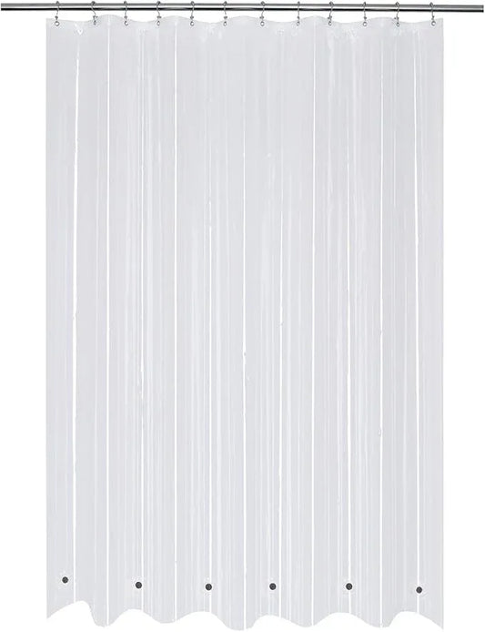 Mrs Awesome Extra Long Shower Curtain Liner with 6 Magnets 72 x 84 inch, Clear PEVA 8G Heavy Duty Thick Plastic Shower Curtain, Waterproof, 72x84 - ModernBath