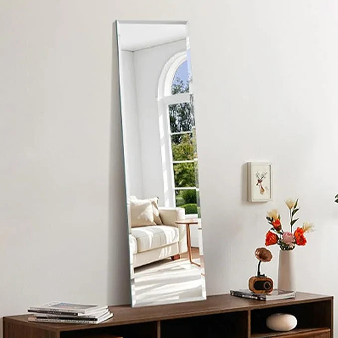 KOCUUY Frameless Full Length Mirror, 48" x 12" Beveled Bathroom Vanity Mirror, Large Rectangle Wall Mirror with Beveled Edge, Tempered Glass, Horizontal/Vertical - ModernBath