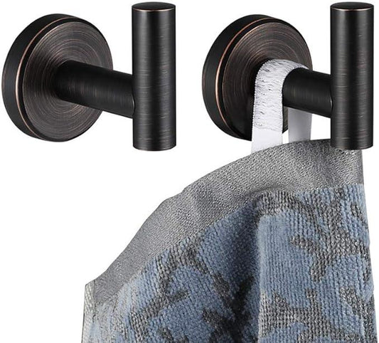 JQK Bathroom Towel Hook Oil Rubbed Bronze, 304 Stainless Steel 0.8mm Coat Robe Clothes Hook for Bathroom Kitchen Garage Wall Mounted (Pack of 2), TH100-ORB-P2 - ModernBath