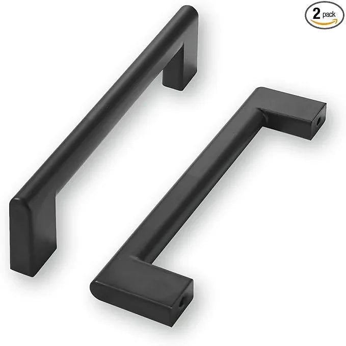 khtumeware 3-3/4 Inch Hole Center 2 Pack Matte Black Cabinet Pulls Heavy Duty Solid Kitchen Drawer Handle, Hardware for Bathroom, Drawer, Cabinet, Door Cabinet - ModernBath