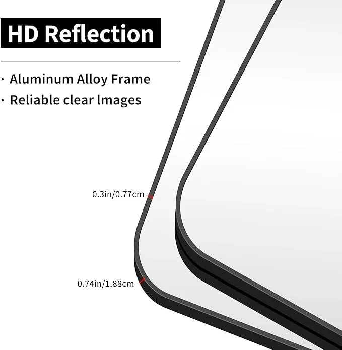 CIVENO Large Bathroom Mirror, 72x30 inch Black Metal Frame Rectangular Vanity Mirror, Rounded Corner Wall Mounted Rectangle Mirrors for Bedroom Living Room Hangs Horizontal Or Vertical - ModernBath