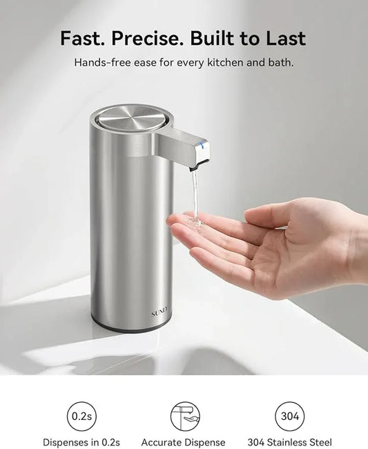 SUNLY Touchless Automatic Soap Dispenser – Clog-Free Pump, 0.2s Fast Sensor, USB-C Rechargeable, Smudge-Resistant Stainless Steel, for Kitchen & Bathroom Soap Dispenser - ModernBath