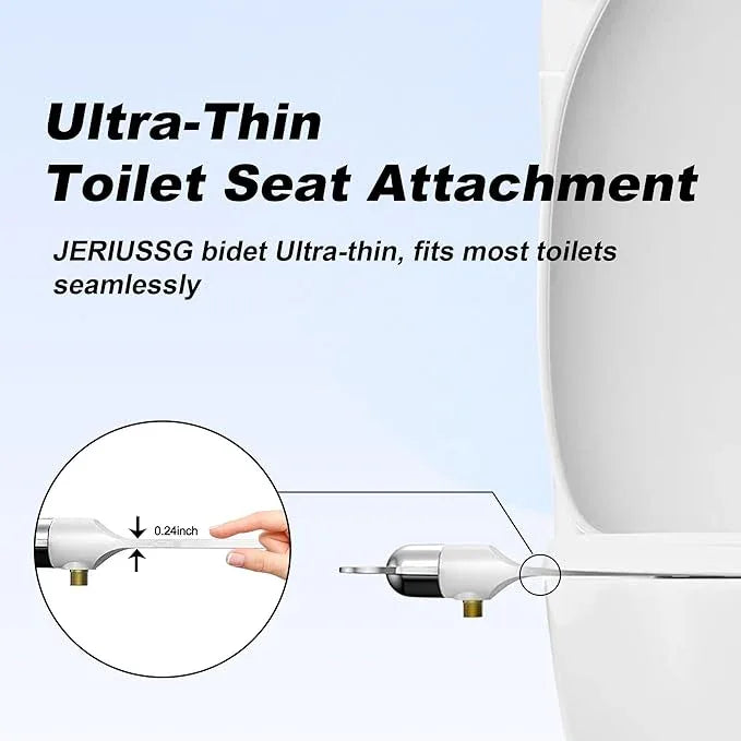 Jeriussg Bidet Attachment for Toilet Ultra Slim Non-Electric Bidet for Standard Toilet Self-Cleaning Dual Nozzle Adjustable Pressure, Feminine Wash Bidet Attachment - ModernBath
