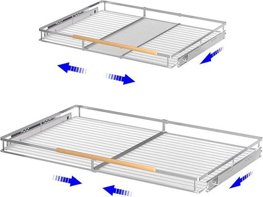 Pull Out Drawer Cabinet Organizer, Expandable Slide Out Storage Shelves - Heavy Duty, Durable and Smooth Slide-Out, 23" x 40" Wide x 22.5" Deep, 2 Pack - ModernBath