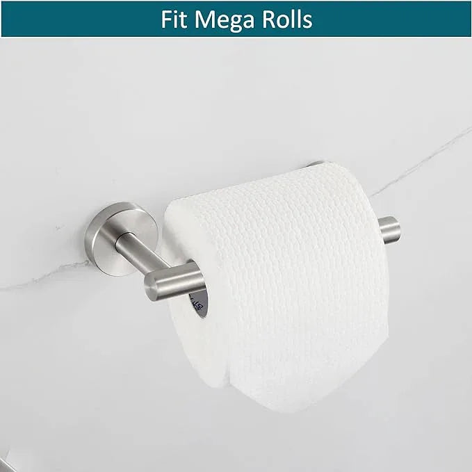 BVL Toilet Paper Holder Brushed Nickel Wall Mount Stainless Steel 304 Large Mega Roll - ModernBath