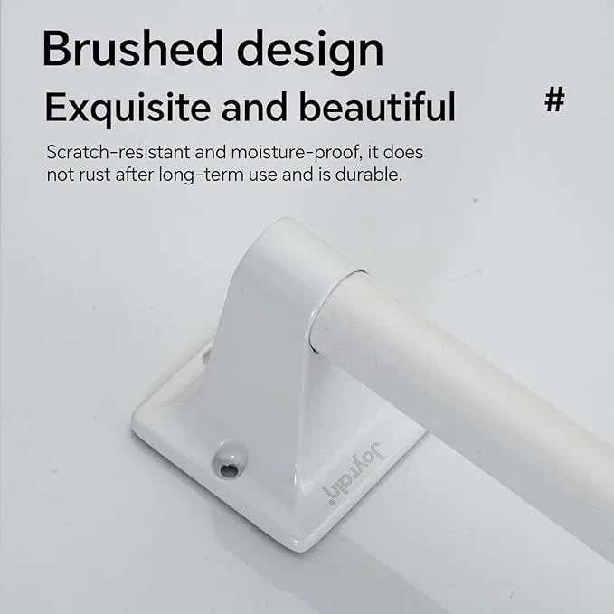 Joyrain Stainless Steel Bathroom Grab Bar for Elderly - Safety Rail & Towel Rack Dual Function, 9/16/24 Inch Anti-Slip Handle for Shower/Toilet/Tub (White, 16 inch) - ModernBath