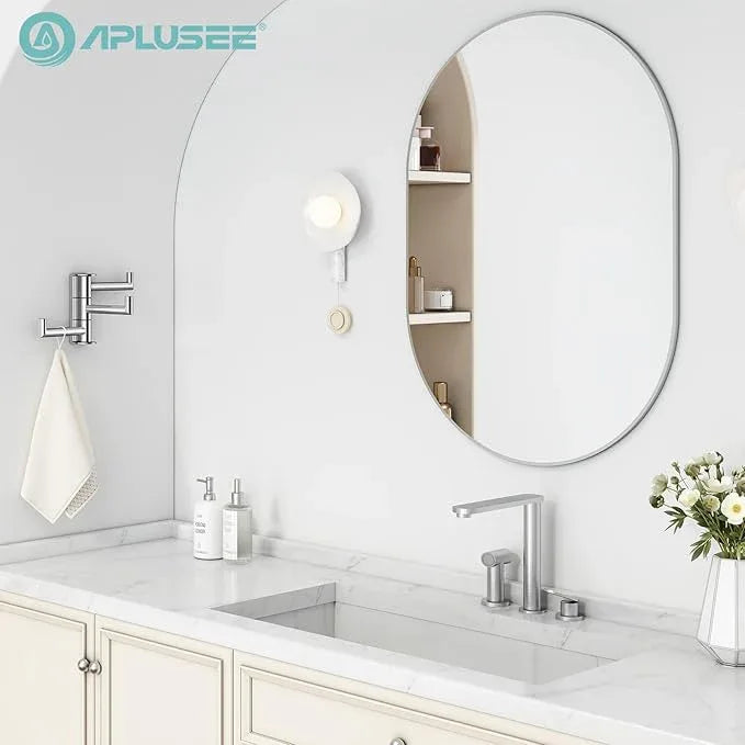 APLusee Polished Chrome Swivel Towel Hook for Bathroom, Heavy Duty 304 Stainless Steel Bathroom Wall Hook with Multi 3 Arms, Wall Mounted Towel Hanger for Kitchen Garage - ModernBath