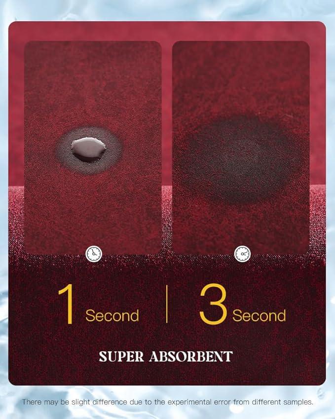 MontVoo -Bath Mat Rug-Rubber Backing Non Slip Quick Dry Absorbent Thin Bathroom Rugs Fit Under Door-Faux Suede Surface Bathroom Floor Mats-Shower Rug for in Front of Bathtub Shower Burgundy 16x24 Red - ModernBath