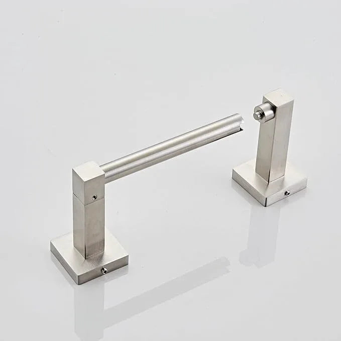 Toilet Paper Holder Wall Mount, Brushed Nickel Bathroom Toilet Paper Holder for SUS 304 Stainless Steel, Double Post Pivoting Square Toilet Paper Roll Holder for Bathroom RV Paper Towels for TP - ModernBath