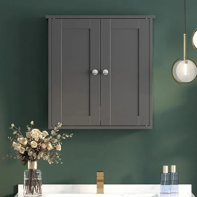 Black Bathroom Wall Cabinet,Medicine Cabinet Over Toilet,Bathroom Cabinet Wall Mounted with Shelves,Surface Mount Medicine Cabinet for Laundry Room,Kitchen,Storage Cabinet 22x23 - ModernBath