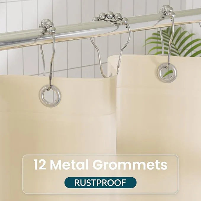 Titanker Plastic Shower Curtain Liner, 72x72 Beige Shower Liner Lightweight PEVA Shower Curtains for Bathroom, Waterproof Shower Liner with Magnets and Rustproof Grommets - ModernBath