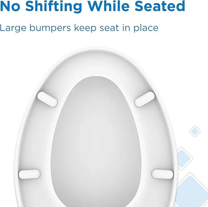 Gerber Soft-Close Elongated Toilet Seat with One-Button Quick-Release, Top-Mount Installation, Non-Slip Bumpers, and Cover, Heavy-Duty Plastic, White, GC550126 - ModernBath