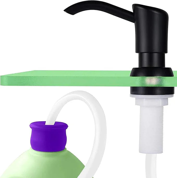 GAGALIFE Built in Counter Soap Dispenser for Kitchen Sink and Extension Tube Kit, Anti-Leakage Upgrade with 40" Tube No More Top Refill (Matte Black) - ModernBath