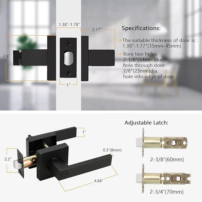 Probrico 20 Pack| Matte Black Door Handles Privacy Door Levers, Heavy Duty Reversible Bed and Bath Door Locks Interior Keyless Locksets - ModernBath