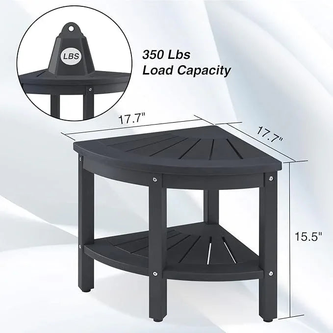 ACUEL Shower Stool for Inside Shower, Corner Shower Stool, Shower Bench Seat with Storage Shelf for Shaving Legs Plastic Spa Bath Step Foot Rest for Bathroom Small Place - ModernBath