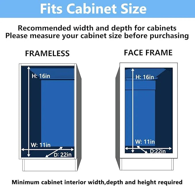 2 Tier Individual Pull Out Cabinet Organizer 10½" W x 21½" D, Heavy Duty Cabinet Pull Out Shelves, Slide Out Drawers Organization for Kitchen Cabinets Bathroom - ModernBath