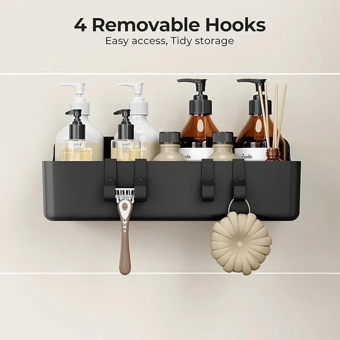 Orimade Shower Caddy 5-Pack, No-Drill Adhesive Shelves for Bathroom, Rustproof ABS Storage Organizer Set, Black - ModernBath