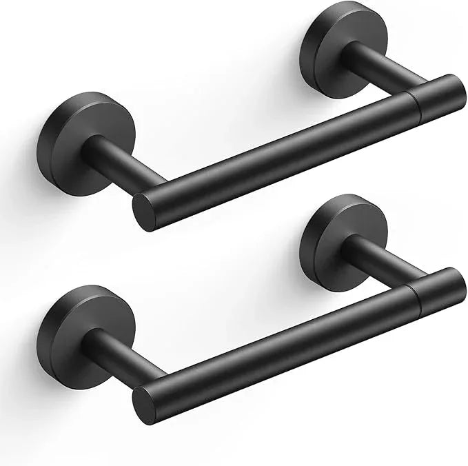 FORIOUS Toilet Paper Holder Wall Mount, Stainless Steel Rustproof Double Post Pivoting Tissue Roll Holder for Bathroom, Commercial Toilet Paper Dispenser (2 Pack, Matte Black) - ModernBath