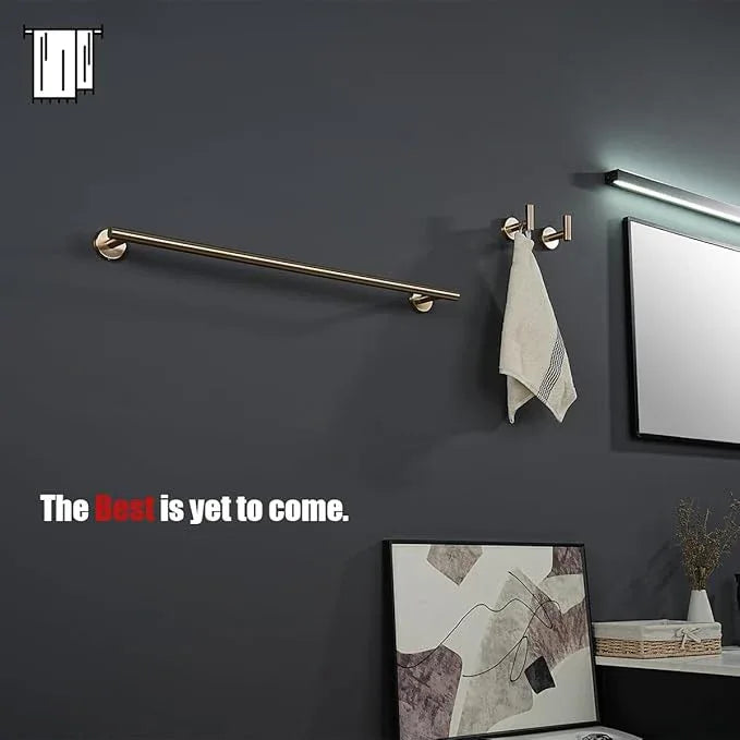 JQK Champagne Bronze Towel Bar, 27 Inch 304 Stainless Steel Thicken 0.8mm Towel Rack Bathroom, Towel Holder Wall Mount, Useable Length 24 Inch, TB110L24-CB - ModernBath