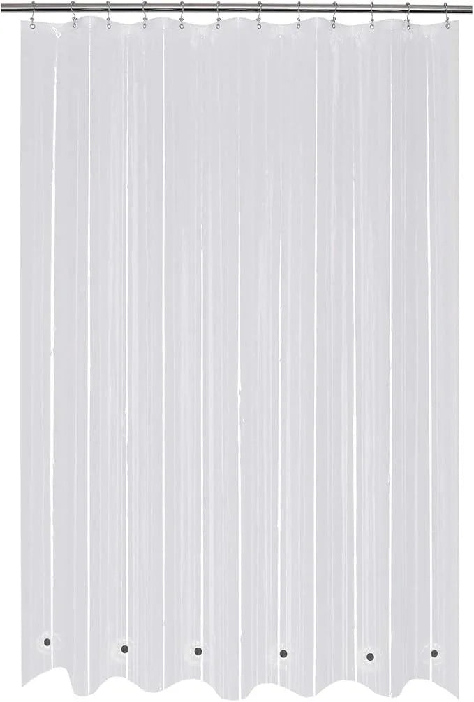 Mrs Awesome 66x72 Shower Curtain Liner with 6 Magnets Clear Thick PEVA Waterproof Plastic Shower Curtain 66 x 72 inches, Clear - ModernBath