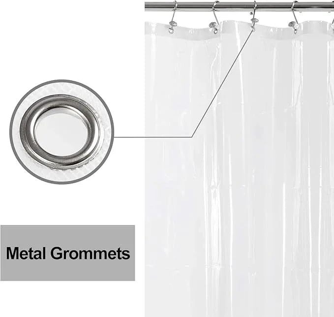 Barossa Design RV Shower Curtain Liner with 3 Magnets - 47" x 64" Camper Shower Curtain for Travel Trailers, Waterproof PEVA Liner for Camping Stall, PVC Free, Metal Grommets - Clear, 47x64 - ModernBath
