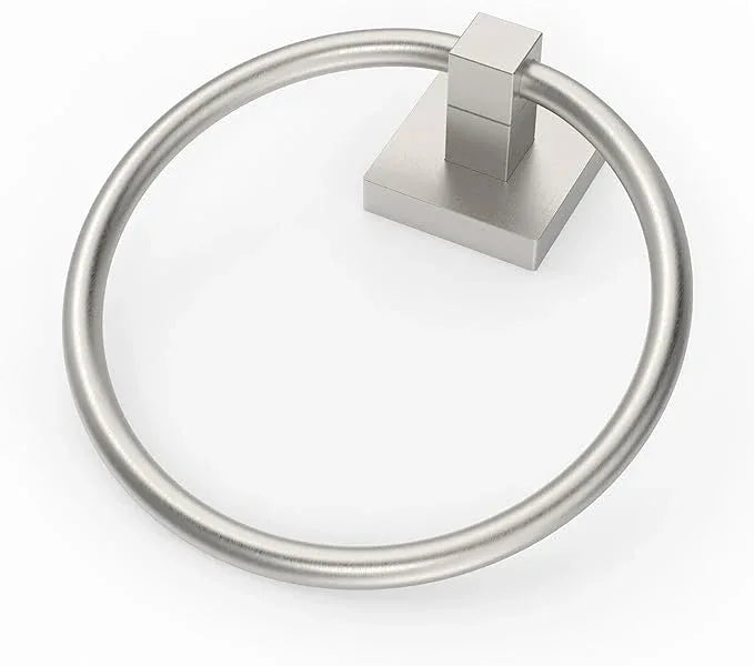 RUACQ Towel Ring for Bathroom, Square Base Hand Towel Holder Hangers Wall Mount, Heavy Duty, Stainless Steel(Brushed Nickel) - ModernBath