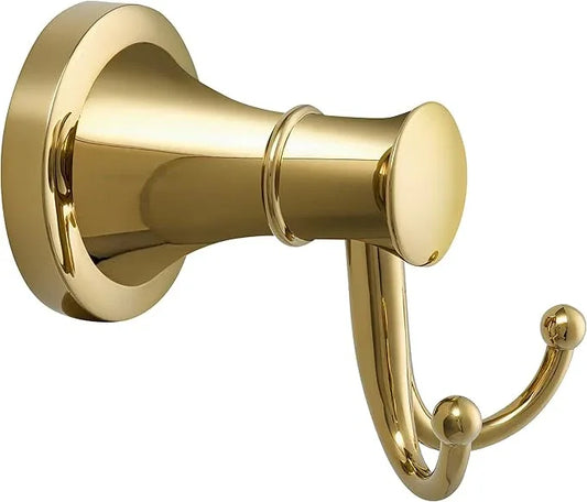 Gold Bathroom Towel Hook, Brushed Gold Bathroom Robe Hook, Heavy Duty Double Towel Hooks Bath Modern Coat Clothes Hook Wall Mounted for Kitchen Washroom - ModernBath