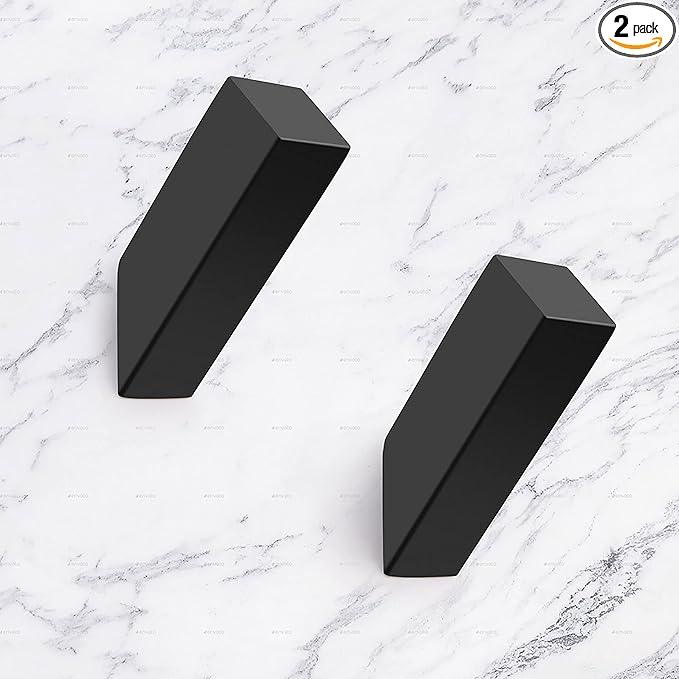 NINETREX Black Towel Hooks Matte Black Robe Hook, Modern Towel Hooks SUS 304 Stainless Steel Heavy Duty Wall Hooks Waterproof for Bathroom Bedroom Entryway Coat mudroom Garage, Wall Mounted 2 Pack - ModernBath