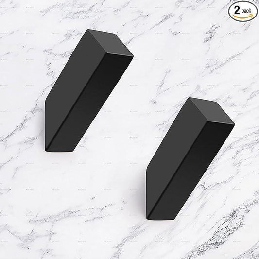 NINETREX Black Towel Hooks Matte Black Robe Hook, Modern Towel Hooks SUS 304 Stainless Steel Heavy Duty Wall Hooks Waterproof for Bathroom Bedroom Entryway Coat mudroom Garage, Wall Mounted 2 Pack - ModernBath