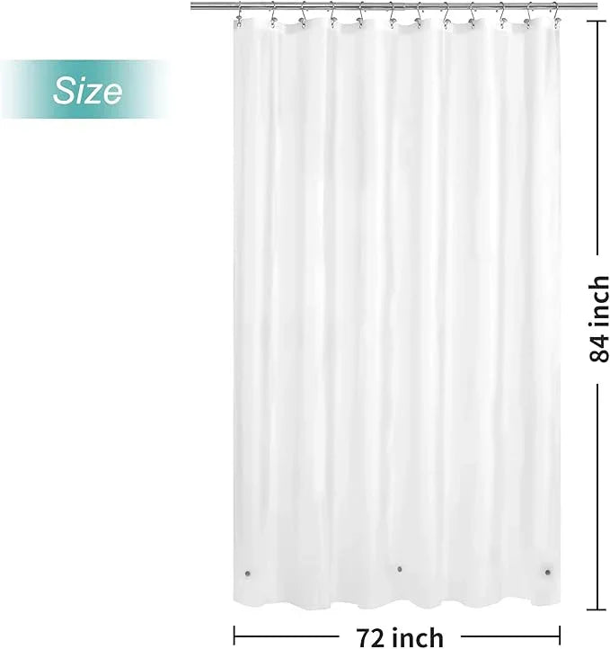 Mrs Awesome Extra Long Shower Curtain Liner with 3 Magnets, Long Frosted PEVA Plastic Shower Curtain for Bathroom Lightweight & Waterproof, 72 x 84, Frost - ModernBath