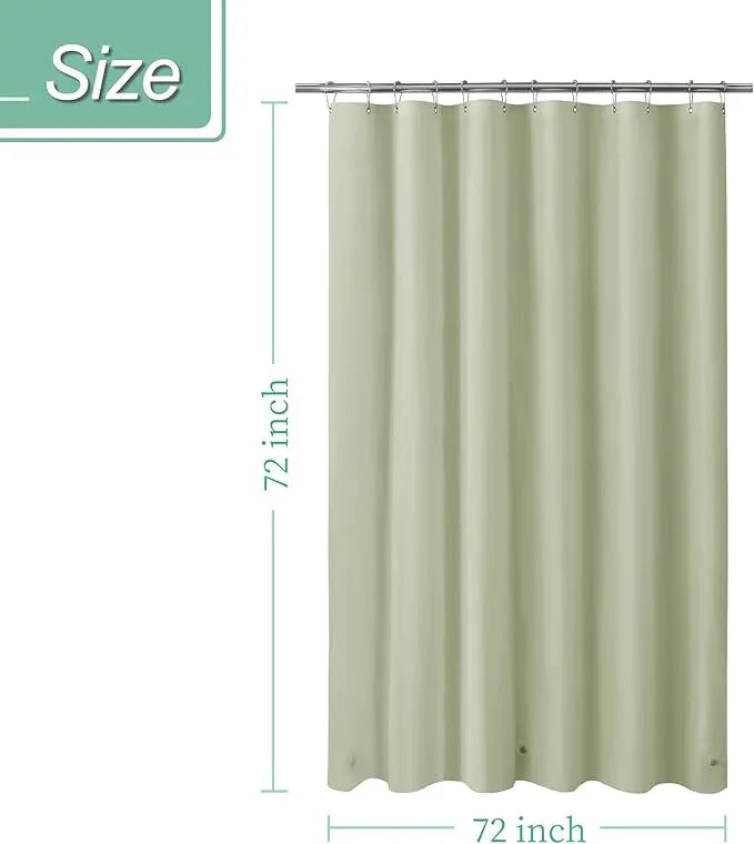 Mrs Awesome Sage Shower Curtain Liner with 3 Magnets, 72x72 Premium Flexible Sturdy Plastic Shower Curtain for Bathroom Lightweight & Waterproof, Desert Sage - ModernBath
