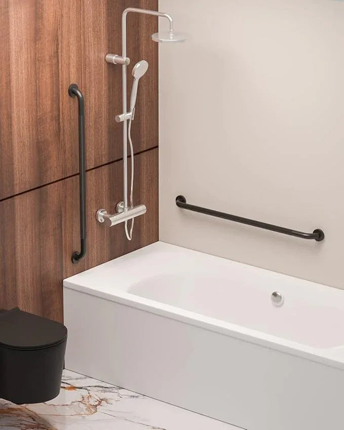 2 Pack 36 Inch Anti Slip Shower Grab Bar Oil Rubbed Black 1.25" Diameter,Munzong Bathroom Grab Bar, Knurled Bathroom Balance Bar,Safety Hand Rail Support Handicap Elderly Senior Assist Bath Handle - ModernBath