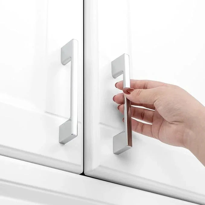 KOOFIZO 10 Pack 3-3/4 Inch Polished Chrome Kitchen Cabinet Pulls Chrome Cabinet Handles Chrome Cabinet Hardware for Kitchen Cabinets Drawer P01 Dresser Cupboard Bedroom Bathroom - ModernBath