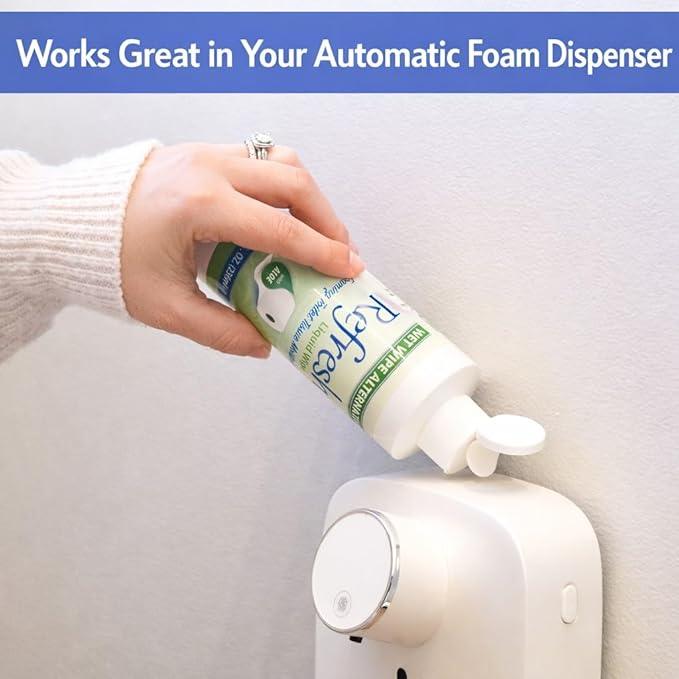 Refresh Liquid Wipe Toilet Paper Foam – Eco-Friendly Flushable Wet Wipe Alternative, Cleanses & Soothes with Witch Hazel & Aloe, Septic & Plumbing Safe 8 oz Dispenser Refill (1 Pack) - ModernBath
