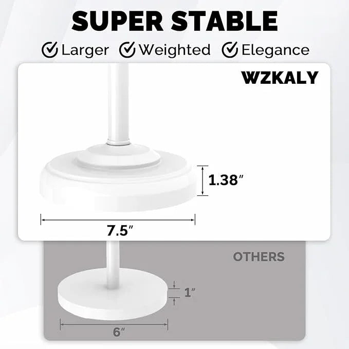 Toilet Paper Holder Stand, White Toilet Paper Holder Free Standing, Post Pivoting Design & Stable Weighted Base SUS304 Stainless Steel for Bathroom (Mega Roll) - ModernBath