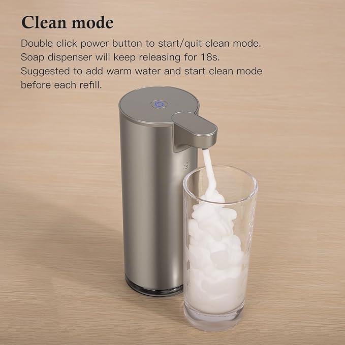 Automatic Foaming Soap Dispenser, Rechargeable Touchless Foam Hand Soap Dispenser for Bathroom, Stainless Steel Soap Pump for Kitchen, Water-Resistant, Xmas Gift 9oz - ModernBath