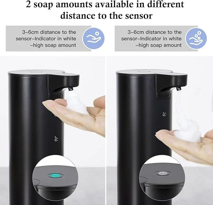 LAOPAO Automatic Soap Dispenser Foaming: Rechargeable Touchless Soap Dispenser Stainless Steel Foam Soap Dispenser for Bathroom Hand Soap Pump for Kitchen Xmas Gift, 9oz, Black - ModernBath