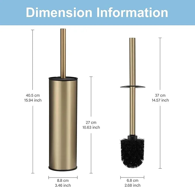 BGL Brushed Gold Toilet Brush and Holder,Stainless Steel Toilet Brushes for Bathroom with Holder - ModernBath