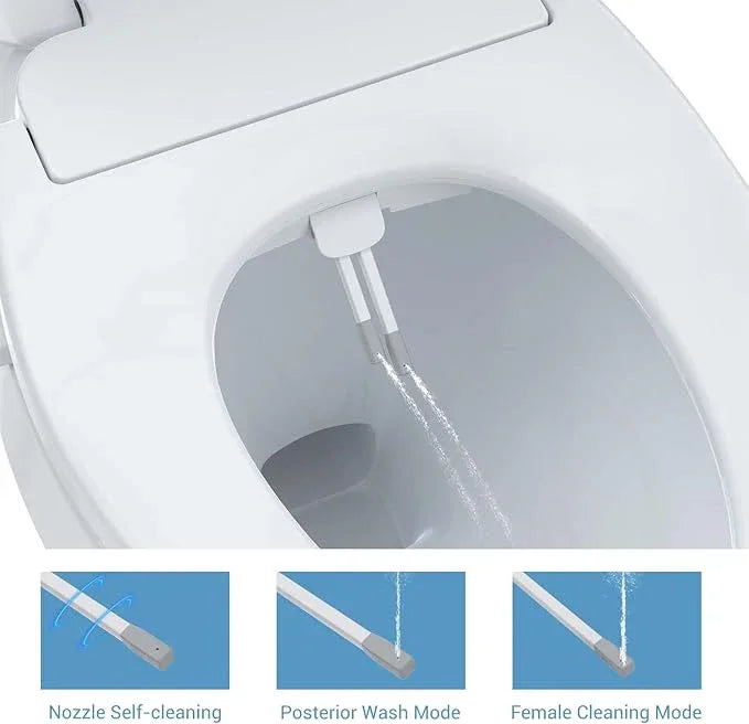 Smart Bidet Seat Elongated with Heated Functions and Gentle Wash Modes, Toilet Seat for Bathroom Comfort and Hygiene, Soft Close Design Easy Install PP Bidet Toilet Seat - ModernBath