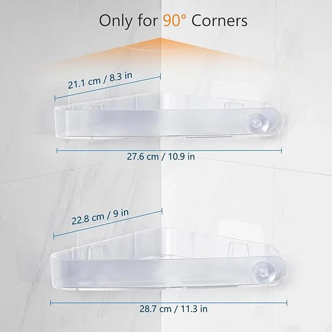 Sotfamily Shower Caddy Corner, 4 Pack Adhesive Corner Shower Shelves for Bathroom Organizers and Storage, Rust Free Plastic Rack for Bathroom Accessories & Decor, Crystal - ModernBath